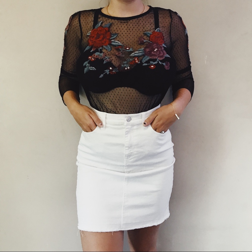 Floral mesh shirt